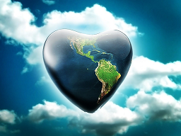 El planeta Tierra con forma de corazón