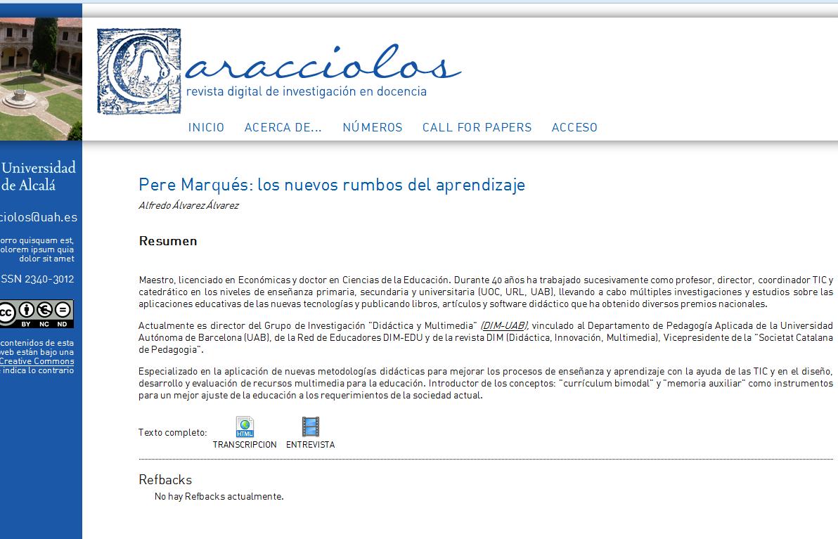 contenido en dos formatos, en este caso un video y la transcripción del mismo